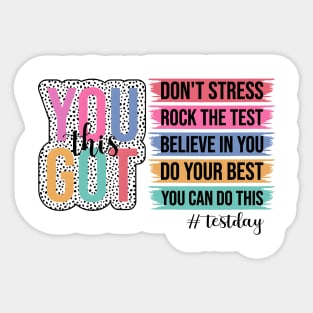 It's Test Day You Got This, Rock the Test, Test Day Dalmatian Dots, End of School Year Sticker